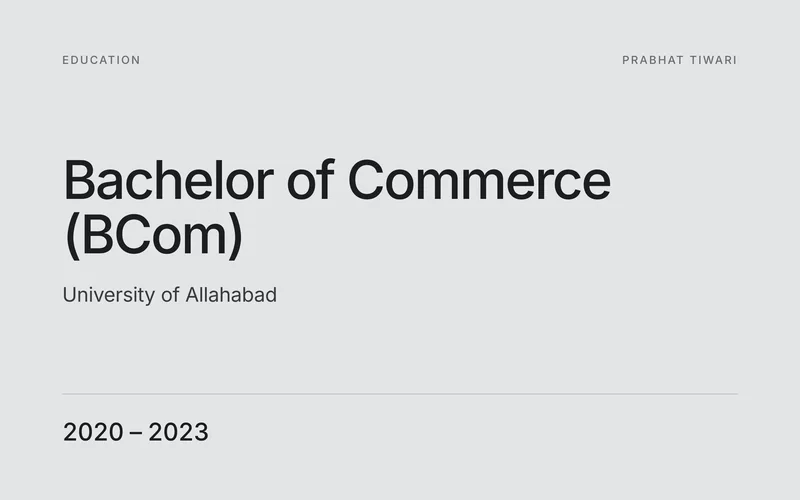 BCom — Bachelor of Commerce, University of Allahabad
