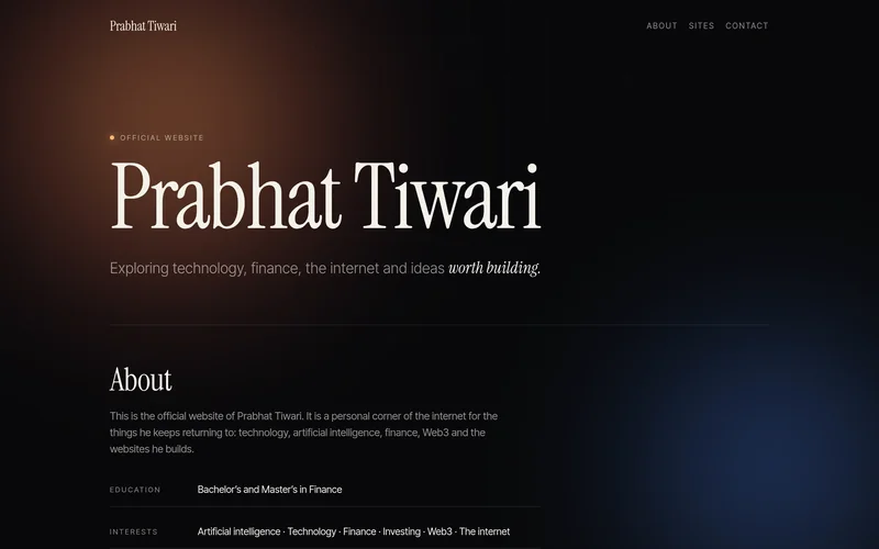 prabhattiwari.in — The personal site network