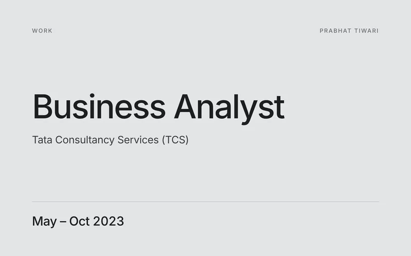 TCS — Business Analyst